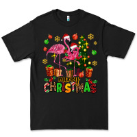 Black flamingo merry christmas Premium Tee - AdoDesignShop