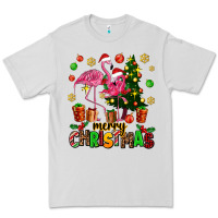 Dove Grey flamingo merry christmas Premium Tee - AdoDesignShop
