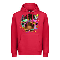Cardinal 80's babe afro messy bun Premium Hoodie - texasbilliewilder