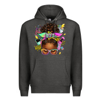 Charcoal Heather 80's babe afro messy bun Premium Hoodie - texasbilliewilder