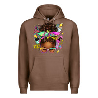 Chestnut 80's babe afro messy bun Premium Hoodie - texasbilliewilder