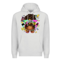 Dove Grey 80's babe afro messy bun Premium Hoodie - texasbilliewilder