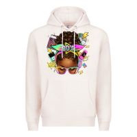 Pale Pink 80's babe afro messy bun Premium Hoodie - texasbilliewilder