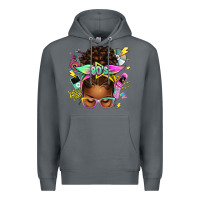 Rock 80's babe afro messy bun Premium Hoodie - texasbilliewilder