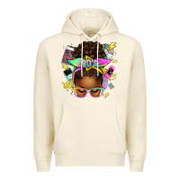 Sandshell 80's babe afro messy bun Premium Hoodie - texasbilliewilder
