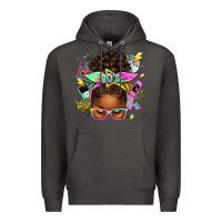Smoke 80's babe afro messy bun Premium Hoodie - texasbilliewilder