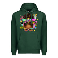 Sports Green 80's babe afro messy bun Premium Hoodie - texasbilliewilder