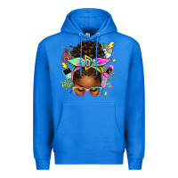 True Royal 80's babe afro messy bun Premium Hoodie - texasbilliewilder