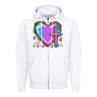 White easter cross heart la Zipper Hoodie - LillyAllenDesigns