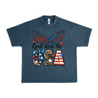 Midnight Navy Western God Bless The USA Urban Heavy Tee - LillyAllenDesigns