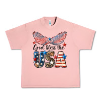 Salmon Western God Bless The USA Urban Heavy Tee - LillyAllenDesigns