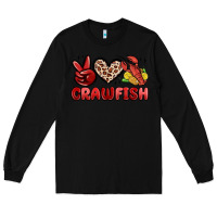 Black peace love crawfish Long Sleeve Tee - MaliasSmallBusiness