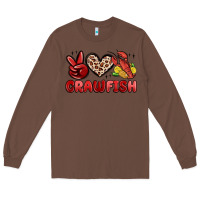 Chestnut peace love crawfish Long Sleeve Tee - MaliasSmallBusiness