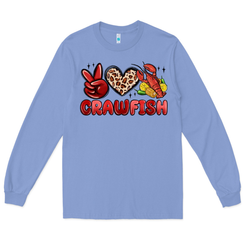Peace Love Crawfish Long Sleeve Tee by MaliasSmallBusiness | Teevron