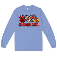 Colony Blue peace love crawfish Long Sleeve Tee - MaliasSmallBusiness