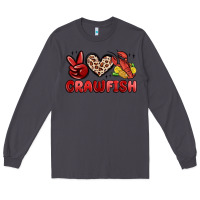 Smoke peace love crawfish Long Sleeve Tee - MaliasSmallBusiness