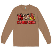 Toasted Coconut peace love crawfish Long Sleeve Tee - MaliasSmallBusiness