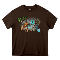 Chocolate Brown hello summer Heavy Core Tee - SublimationCraftShop