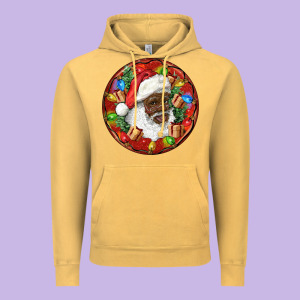 Black Santa Christmas Vintage Hoodie Designed By Ranaportraitstore