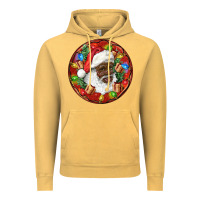 Vintage Mustard Black Santa Christmas Vintage Hoodie - RanaPortraitStore