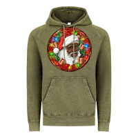 Vintage Olive Black Santa Christmas Vintage Hoodie - RanaPortraitStore