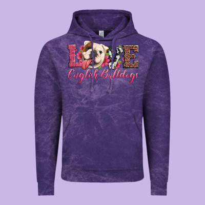 Love English Bulldogs Vintage Hoodie Designed By Artiststas