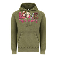 Vintage Olive love english bulldogs Vintage Hoodie - Artiststas