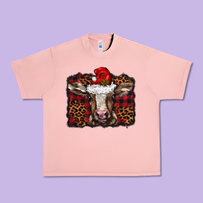 Christmas Background Baby Calf Urban Heavy Tee Designed By Barkaloodesign