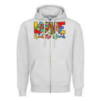Dove Grey love needs no words Zipper Hoodie - LillyAllenDesigns