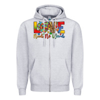 Heather Grey love needs no words Zipper Hoodie - LillyAllenDesigns