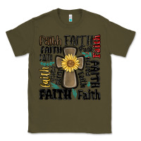 Army Green faith cross Classic Tee - MaliasSmallBusiness
