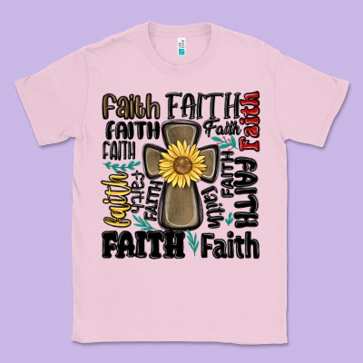 Faith Cross Classic Tee Designed By Maliassmallbusiness