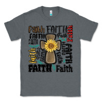 Charcoal Heather faith cross Classic Tee - MaliasSmallBusiness