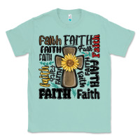 Seafoam faith cross Classic Tee - MaliasSmallBusiness