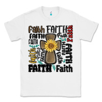 White faith cross Classic Tee - MaliasSmallBusiness