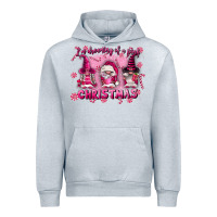 Heather Grey i'm dreaming of a pink christmas Urban Hoodie - FaDigitalArtStudio