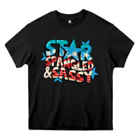 Black Star spangled and sassy 4th of july Heavy Core Tee - CowGirlArtShop