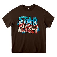 Chocolate Brown Star spangled and sassy 4th of july Heavy Core Tee - CowGirlArtShop