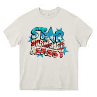 Cream Star spangled and sassy 4th of july Heavy Core Tee - CowGirlArtShop