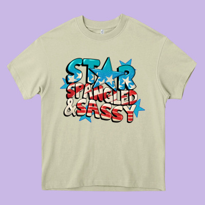 Star Spangled And Sassy 4th Of July Heavy Core Tee Designed By Cowgirlartshop