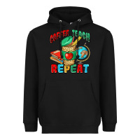 Black coffee teach repeat Heavyweight Hoodie - NancyCooperArtShop
