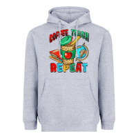 Heather Grey coffee teach repeat Heavyweight Hoodie - NancyCooperArtShop