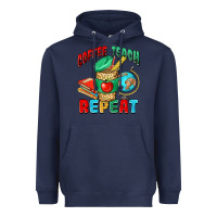 Navy coffee teach repeat Heavyweight Hoodie - NancyCooperArtShop