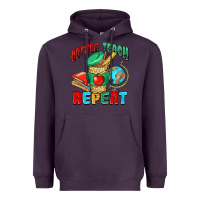 Plum coffee teach repeat Heavyweight Hoodie - NancyCooperArtShop
