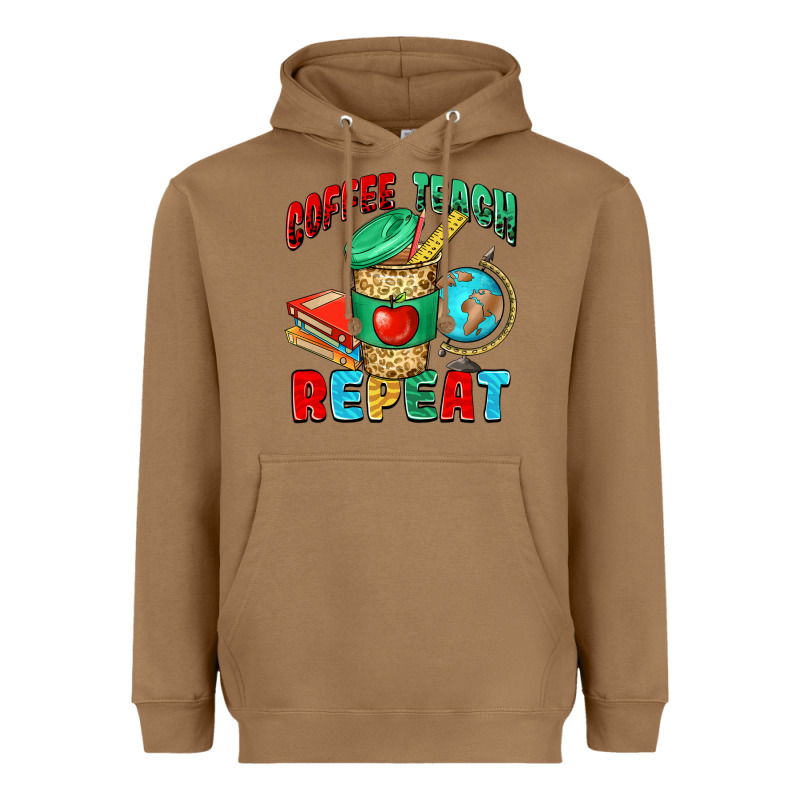 Coffee Teach Repeat Heavyweight Hoodie by NancyCooperArtShop | Teevron