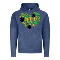 Vintage Denim lucky heart shaped clover Vintage Hoodie - AdoDesignShop