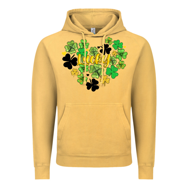 Lucky Heart Shaped Clover Vintage Hoodie by AdoDesignShop | Teevron