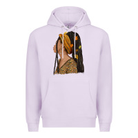 Lilac Fall afro woman Premium Hoodie - NancyCooperArtShop