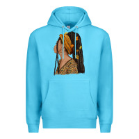 Ocean Blue Fall afro woman Premium Hoodie - NancyCooperArtShop