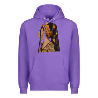 Purple Fall afro woman Premium Hoodie - NancyCooperArtShop